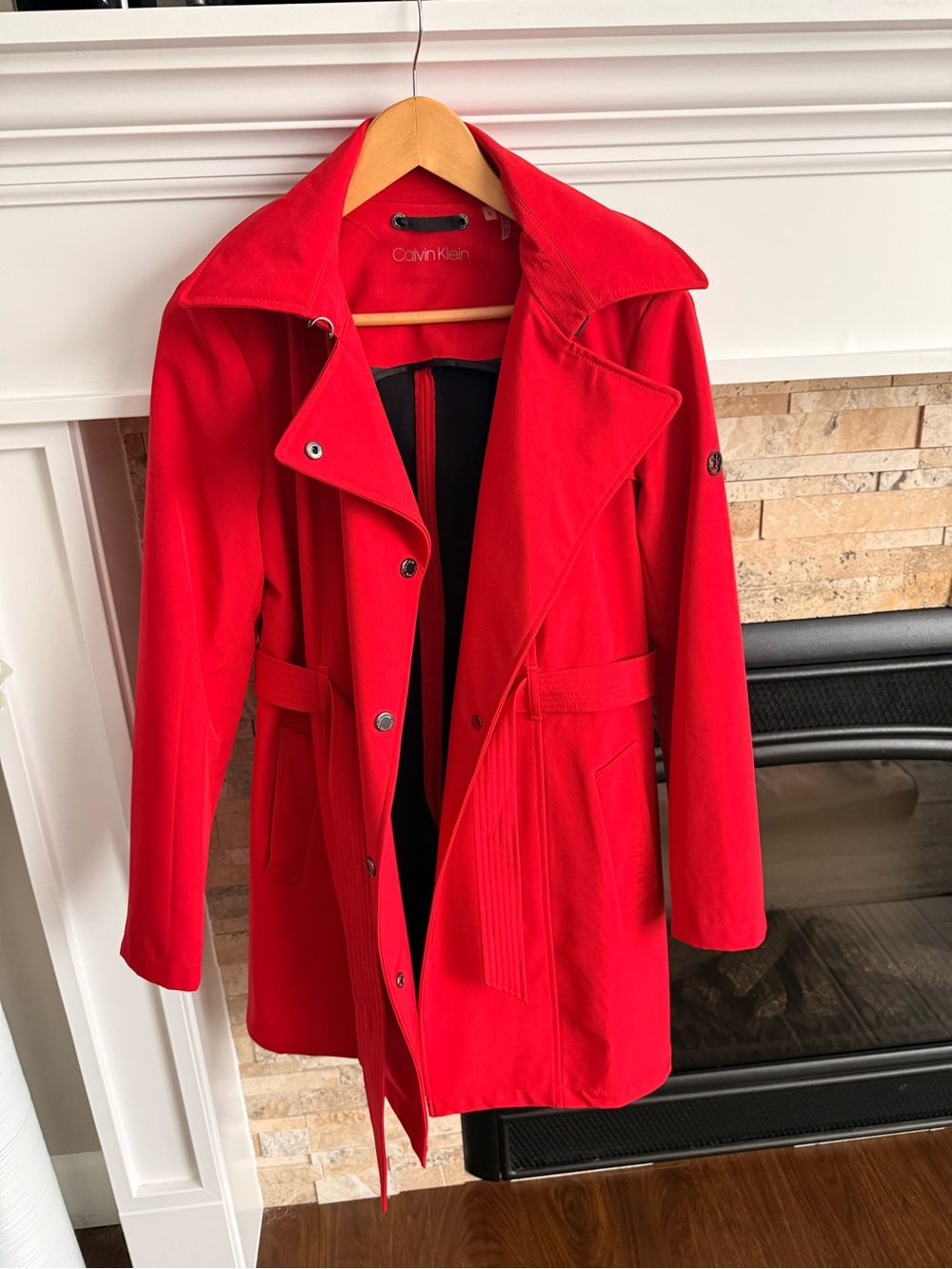 Calvin Klein Vibrant Red Women's Trench Coat